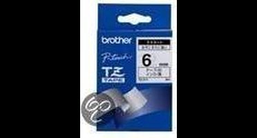 Brother labelprinter-tapes Black on White Gloss Laminated Tape, 6mm