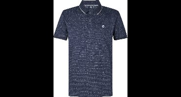 Petrol Industries - Heren Gestreepte Polo Coveview - Blauw - Maat S