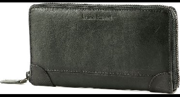 bruno banani Leren Portemonnee Zip Around Wallet Black Zwart