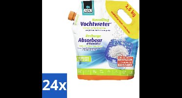 Bison - Original - Vochtvreter - Losse Kristallen - Navulzak - 2,5 KG - Geurloos - Voordeelverpakking - 24 stuks