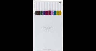 Uni-Ball EMOTT markeerstift 10 stuk(s) Blauw, Bruin, Groen, Grijs, Paars, Rood, Violet, Geel