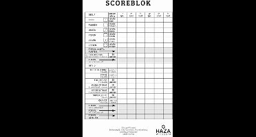 1x Scoreblokken Yahtzee 250 vellen met 6 dobbelstenen - Dobbelspellen - Familiespelletjes - Yahtzee scoreblok