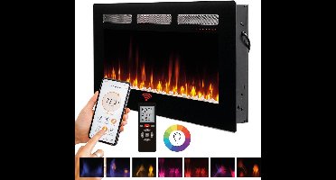 Dimplex Sierra 60 Sfeerhaard Elektrisch - Elektrische haard Cinewall, inbouw, wandmontage of vrijstaand - 1600 watt verwarming - Optiflame LED Vlameffect - Ventilatorkachel & thermostaat - Openhaard met geluid - App of afstandsbediening - 152.4cm