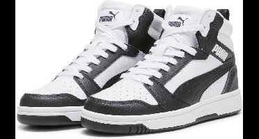 PUMA Puma Rebound V6 Mid Jr Unisex Sneakers - PUMA White-PUMA Black-Shadow Gray