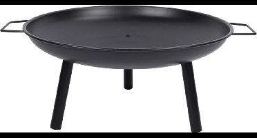 Lonestar Vuurschaal Ø60 cm - Vuurkorf voor Buiten met Handvaten - Tuinhaard op Brandhout - Terrashaard 3 Poten - Tuinkachel voor Kampvuur - Terraskachel - Carbon Staal