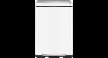 EKO - X-Cube pedaalemmer 45 liter - Steel Stainless steel Polypropylene - wit, mat RVS - Prullenbak