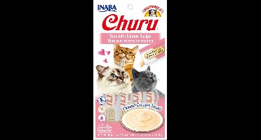 Inaba Churu Purée - Kattensnack - Tonijn Zalm 15 g 4 stuks