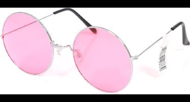 Mega hippie bril roze - hippie 60's