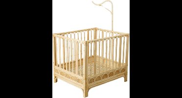 Cokos Luna rotan babypark met mobielhouder