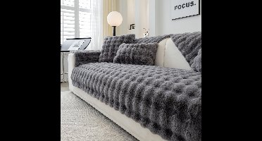 JGS ® Zachte en Wasbare Sofa Bescherming met Antislip Eigenschappen voor Meerdere Zitplaatsen in Donkergrijs