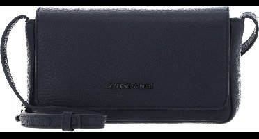MANDARINA DUCK Leren Schoudertas Mellow Leather Crossover Bag Dress Blue Donkerblauw