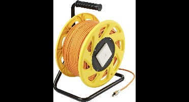 Renkforce RJ45 Netwerk Kabelhaspel CAT 6a (losse kabel CAT 7) S/FTP 50 m Oranje Halogeenvrij