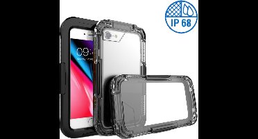 Hoesje geschikt voor Apple iPhone 8 Plus Waterdichte Zwart Hoesje IP68 Certifering tot 10 meter, Hoesje Waterdicht tot 10 meter