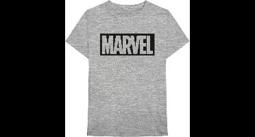 Marvel Heren Tshirt -XL- Logo Grijs