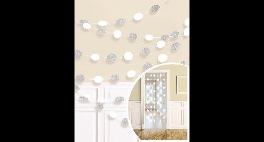 Amscan Slingers Wit/zilver 6 Stuks 213 Cm