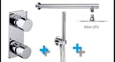 Wiesbaden Regendouche - Type 15 - Inbouw - Complete set - ø 20 cm ufo