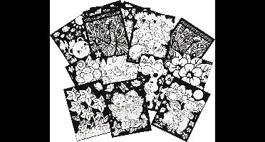 Velour plaatjes, afm 25x19 cm, 16 assorti