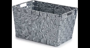 Kast/badkamer opbergmandjes - zilvergrijs - 35 x 25 x 20 cm - 10 liter - opbergmandjes