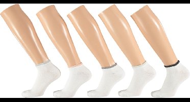Apollo - Sneakersokken Dames - Wit - Maat 36/41 - Enkelsokken dames - Sneakersokken dames maat 39 42 - Sneakersokken