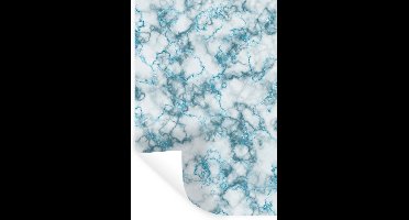 Muurstickers - Sticker Folie - Marmer - Turquoise - Patronen - 20x30 cm - Plakfolie - Muurstickers Kinderkamer - Zelfklevend Behang - Zelfklevend behangpapier - Stickerfolie