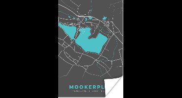Poster Nederland - Kaart - Stadskaart - Mookerplas - Plattegrond - 20x30 cm