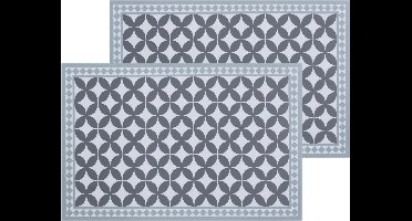 Set van 12x stuks rechthoekige placemats mozaiek - vinyl - 45 x 30 cm - Onderleggers