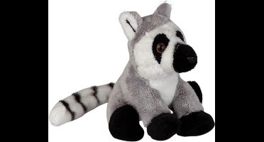 Pluche knuffel dieren Ringstaart Maki aap 15 cm - Speelgoed apen knuffelbeesten
