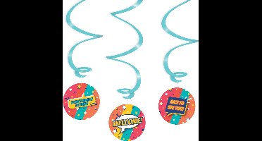 Swirl decoratie Welcome 3 stuks