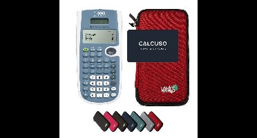 TI-30XS MultiView incl. WYNGS Beschermhoes Rood - Wetenschappelijke Rekenmachine - Basis Pakket