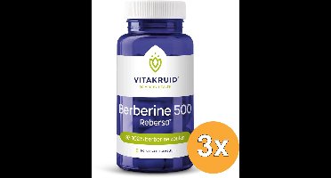 3x Vitakruid Berberine 500 Rebersa® 97-102% Berberine Zouten (60 vega capsules)