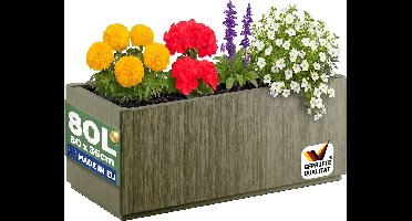Casaria Plantenbak - Vorstbestendig Drainagesysteem 80l - Groen