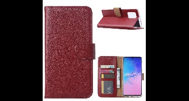 Hoesje Geschikt Voor Samsung Galaxy S10 Lite (2020) Hoesje met Pasjeshouder - Bordeaux