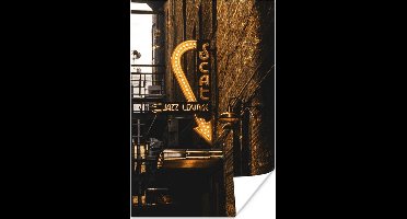 Poster Gouden - Bord - Stad - 20x30 cm