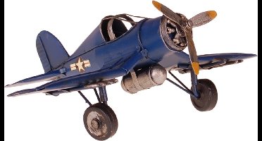 Metalen vliegtuig F4U - Corsair blauw
