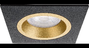 Spot Armatuur GU10 - Proma Rodos Pro - GU10 Inbouwspot - Vierkant - Zwart/Goud - Aluminium - 93mm