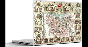 Laptop sticker - 11.6 inch - Kaart - Historisch - Amsterdam - 30x21cm - Laptopstickers - Laptop skin - Cover