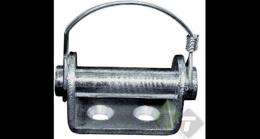 Klepscharnierhouder borgveer, 15mm diameter, 30mm x 58mm (L x B) afmeting