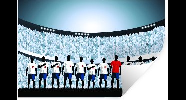 Muurstickers - Sticker Folie - Een illustratie van een team in het voetbalstadion - 30x20 cm - Plakfolie - Muurstickers Kinderkamer - Zelfklevend Behang - Zelfklevend behangpapier - Stickerfolie
