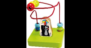 Bino Kralendoolhof Labyrint Mole Junior 12 Cm Hout Groen/rood