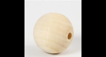Houten kraal, d 40 mm, gatgrootte 7 mm, 6 stuk/ 1 doos