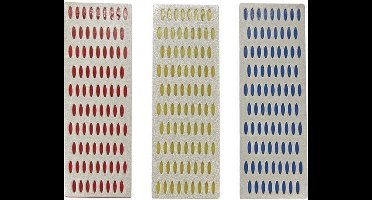 Toolland Set diamantslijpstenen, drie verchillende korrels, voor het slijpen van messen, schaafbeitels en houtsteekbeitels