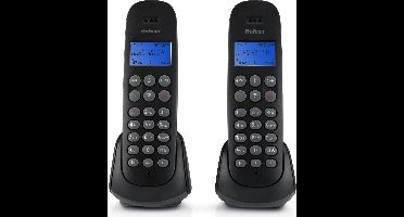 Profoon PDX-320 DECT telefoon - 2 handposten - Telefoonboek met ruimte voor 50 nummers - Zwart