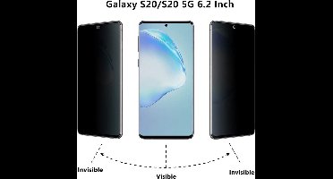 Geschikt voor Samsung Galaxy S20 / S20 5G Anti Spy tempered glass - Privacy Screen Protector