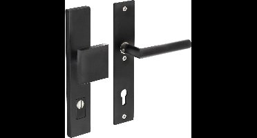 Intersteel Veiligheidsbeslag SKG*** met kerntrekbeveiliging profielcilindergat 92 mm mat zwart rechthoekig voordeurbeslag