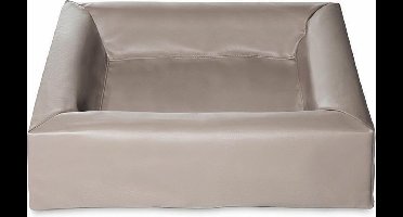 Bia Bed - Kunstleer Hoes - Hondenmand - Taupe - Bia-2 - 60X50X12,5 cm