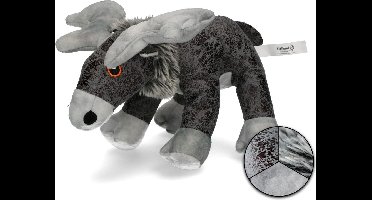 Elegant Moose - honden speelgoed - hondenknuffel met piep - 29 x 23 x 25 cm - Grijs
