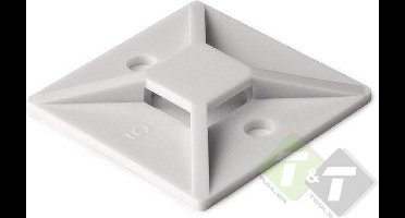 Plakzadel kabelbinders 10 stuks - wit 19 x 19 mm - kabelhouder - plak zadel voor tiewraps