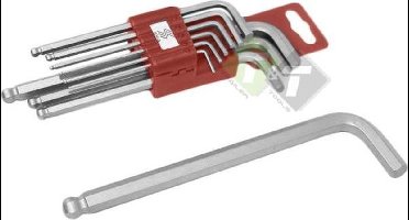 Inbussleutel, Seneca, Metrisch, 10 delig, 1.5, 2, 2.5, 3, 4, 5, 5.5, 6, 8 en 10mm