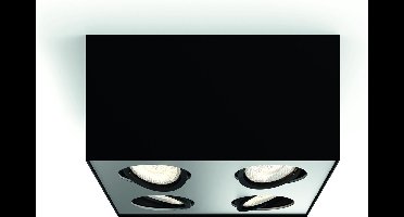 Philips Box opbouwspot - 4-lichts - zwart