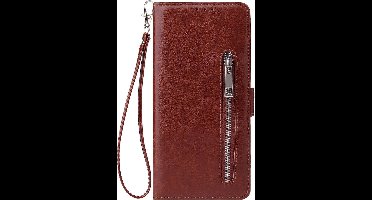 Shop4 - Samsung Galaxy S20 Ultra Hoesje - Wallet Case Cabello met Ritssluiting Bruin
